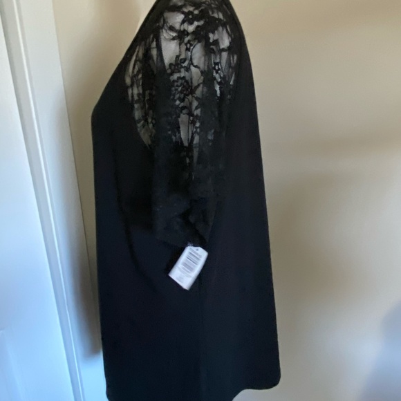Torrid Black Lace Short Sleeve Soft Stretch Raglan Foxy Tee- Sz- 3X - Picture 5 of 15